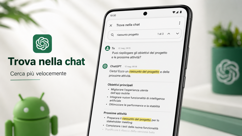 ChatGPT Android: in arrivo “Find in chat”