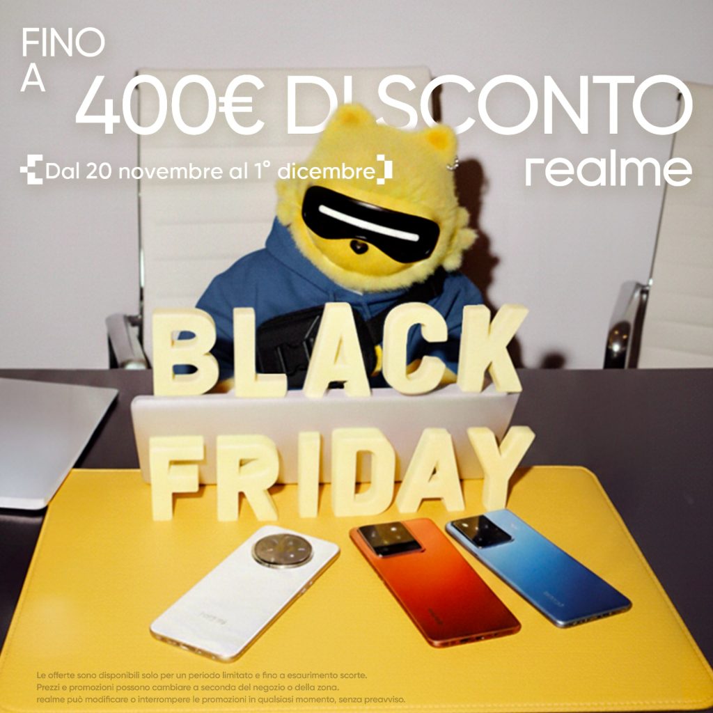 Black Friday di realme: sconti fino a 400 € su GT 7 Pro, serie GT 7 e 14 Pro+