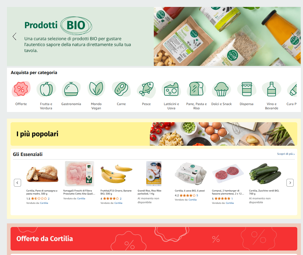 Amazon e Cortilia ampliano la spesa online in Italia