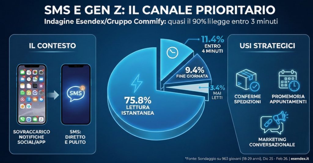 SMS Gen Z: i giovani li leggono in 3 minuti