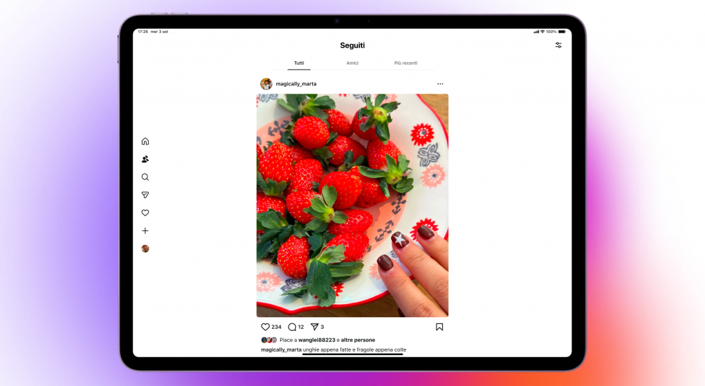 Instagram iPad cambia direzione e stile
