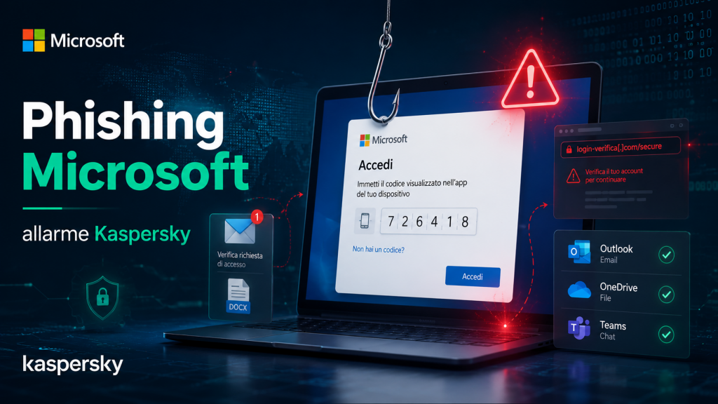Phishing Microsoft: nuovo allarme di Kaspersky