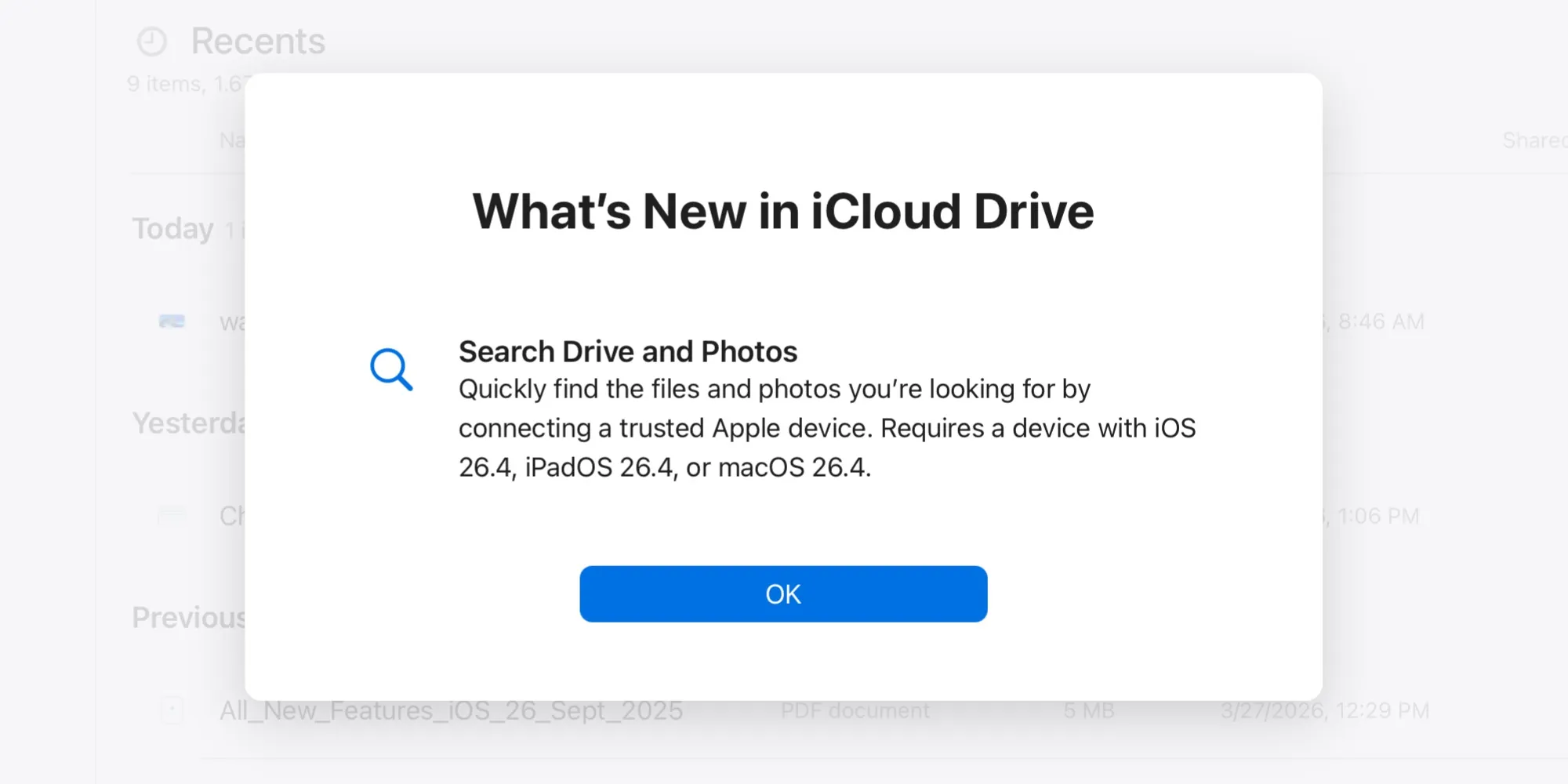 iOS 26.4: ricerca iCloud anche dal web