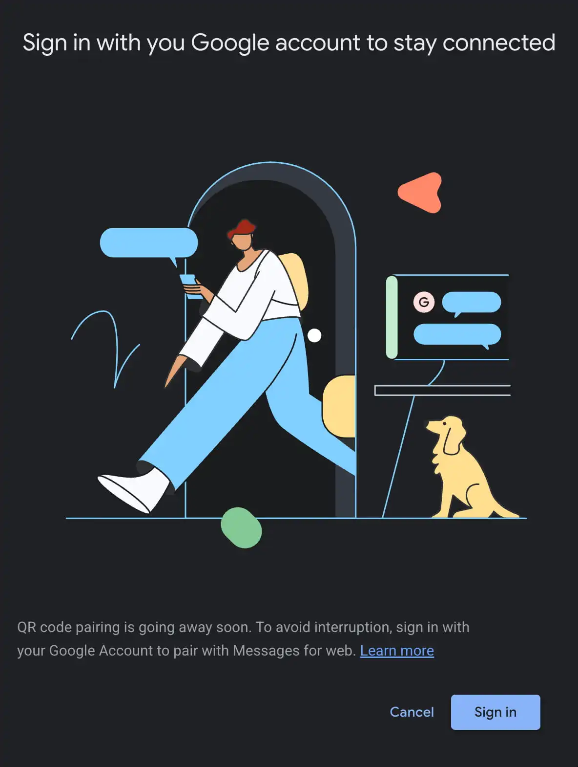Google messaggi web dice addio al QR