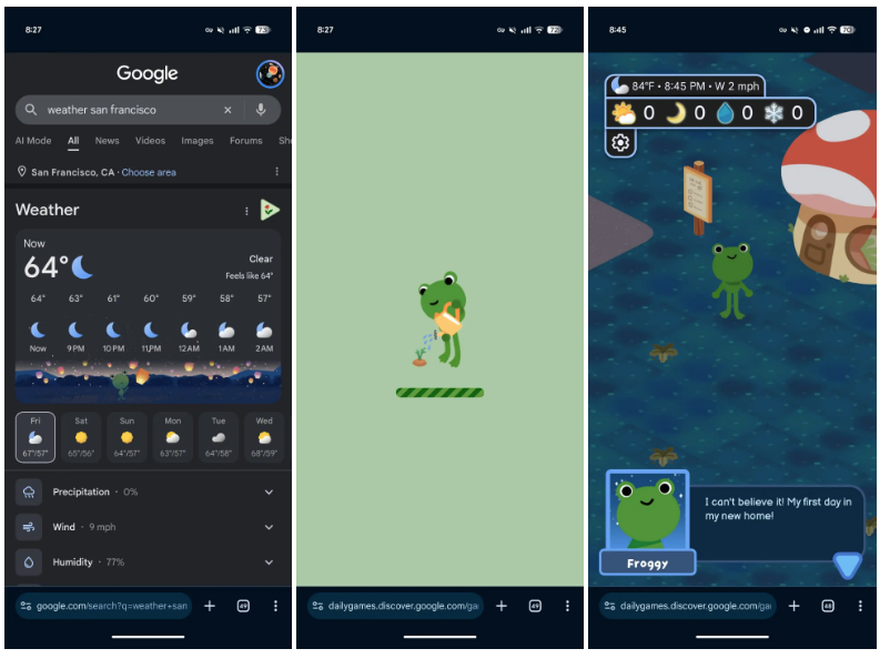 Froggy’s World arriva su Google: si gioca cercando il meteo