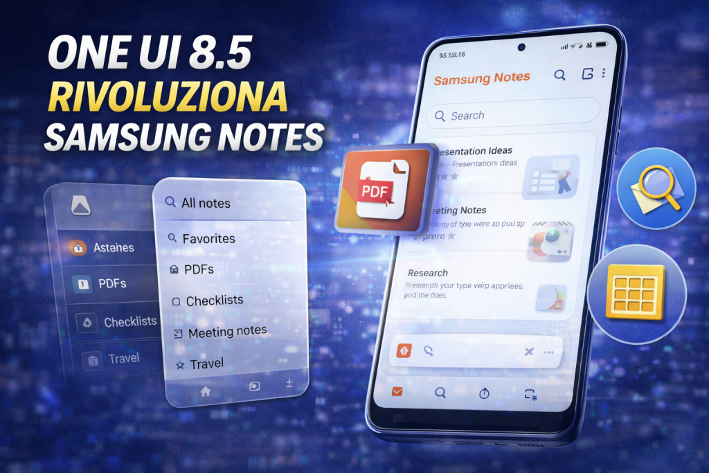 One UI 8.5 rivoluziona le note di Samsung