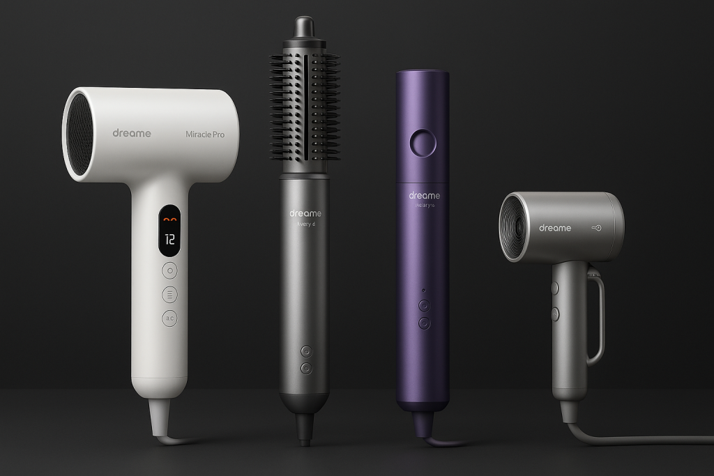 Dreame nuova linea haircare, Dreame Miracle Pro, Dreame AirStyle Shine, Dreame AirStyle Pro Purple, Dreame Pocket Pro, asciugacapelli Dreame, styler AI