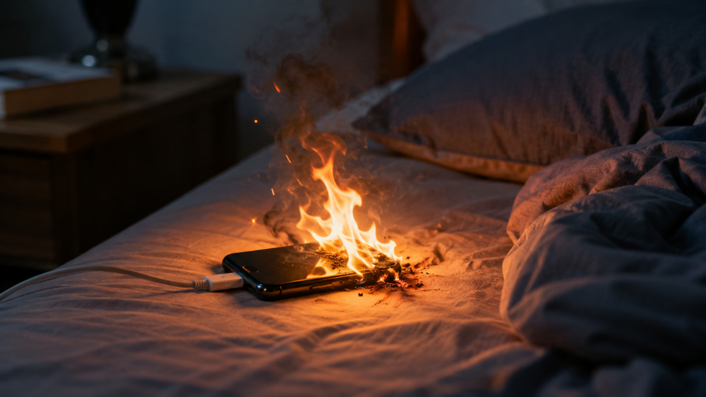 Galaxy S25 FE prende fuoco sul materasso
