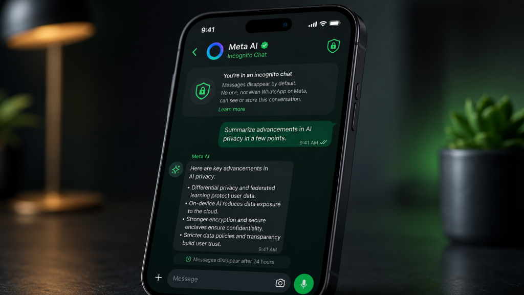 Meta AI Incognito rende WhatsApp più privato