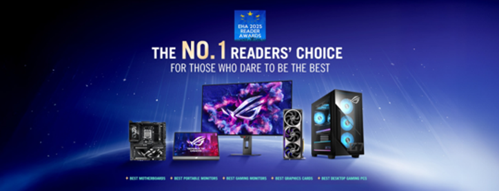 ASUS vince sette premi EHA 2025: leader in schede madri, grafiche e monitor gaming