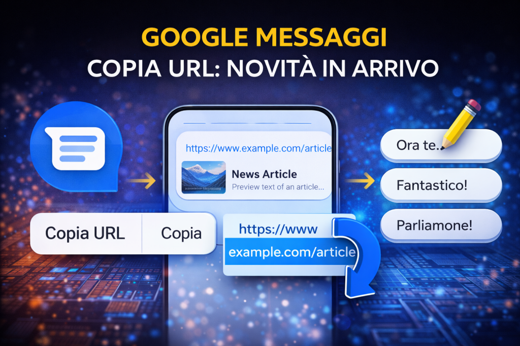 Google Messaggi copia URL: novità in arrivo