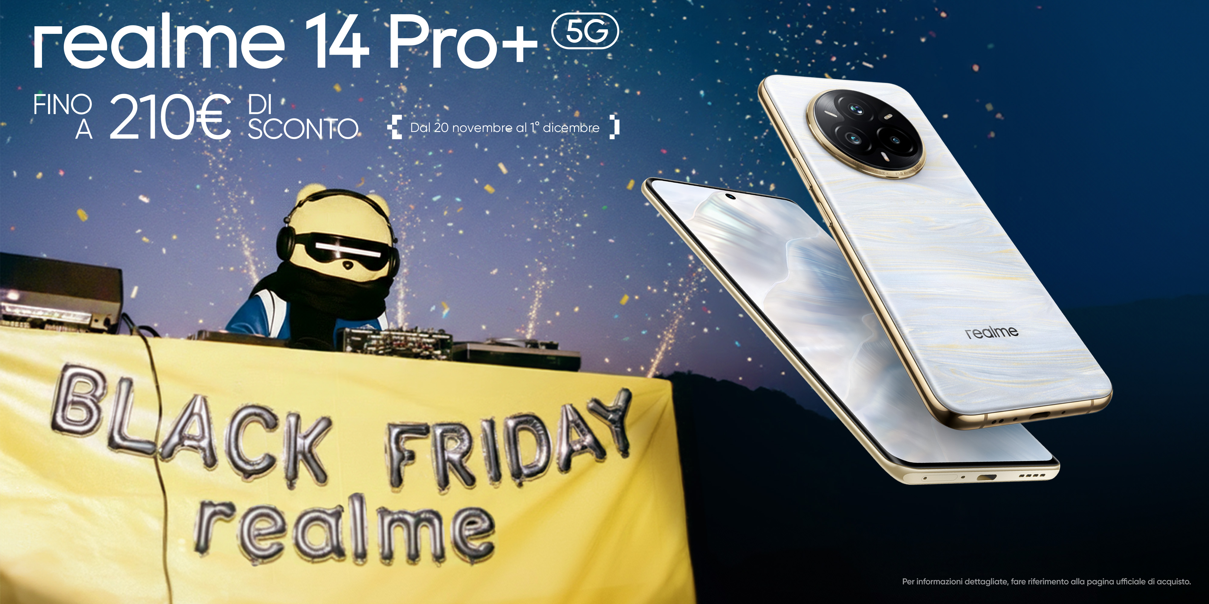 Black Friday di realme: sconti fino a 400 € su GT 7 Pro, serie GT 7 e 14 Pro+