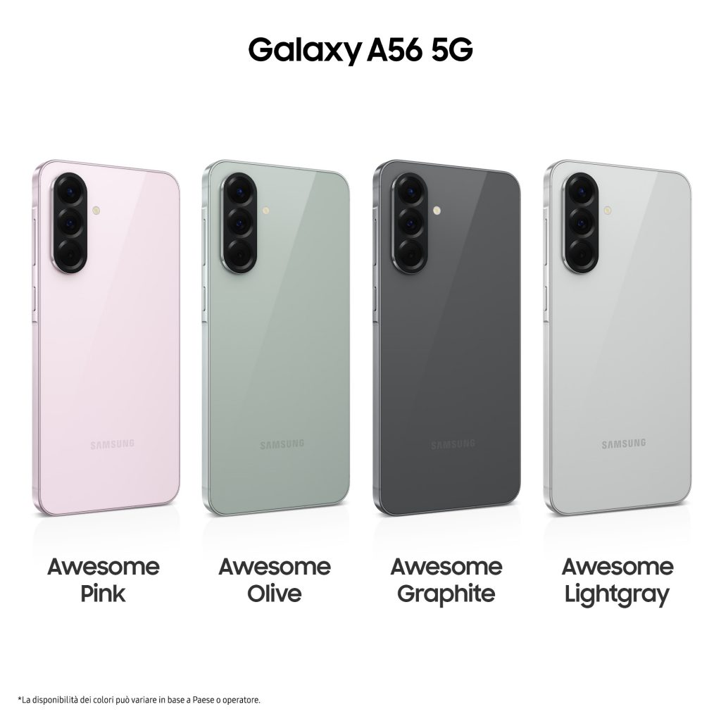 Samsung presenta Galaxy A56 5G, A36 5G e A26 5G