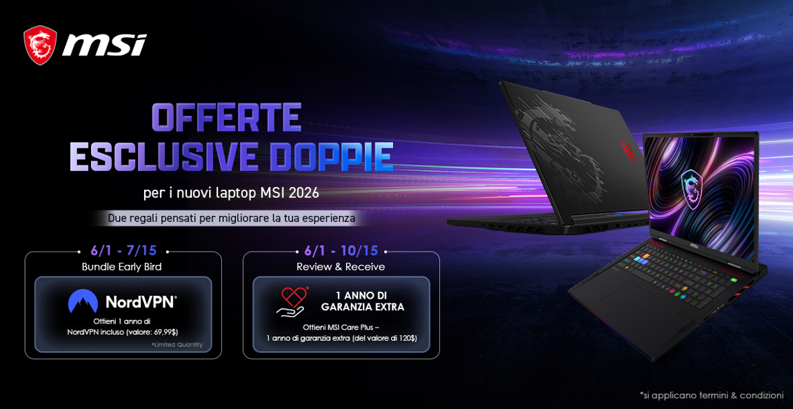 Notebook gaming MSI arrivano in Italia