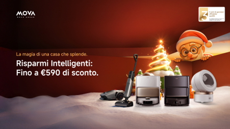 MOVA Natale 2025 : pulizia intelligente durante le feste