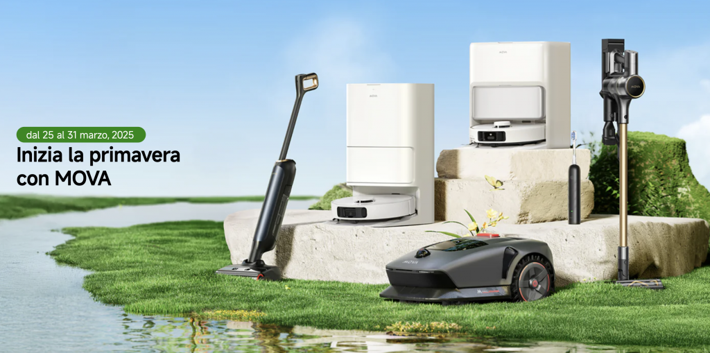 MOVA Spring Sale: sconti fino al 30% su robot pulizia e tagliaerba smart