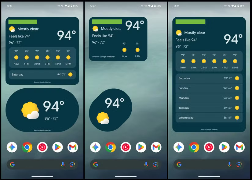 Pixel Weather app si rinnova con nuovo design e widget più ricchi