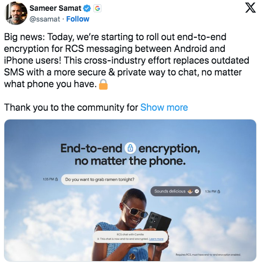 RCS iPhone Android: messaggi più sicuri