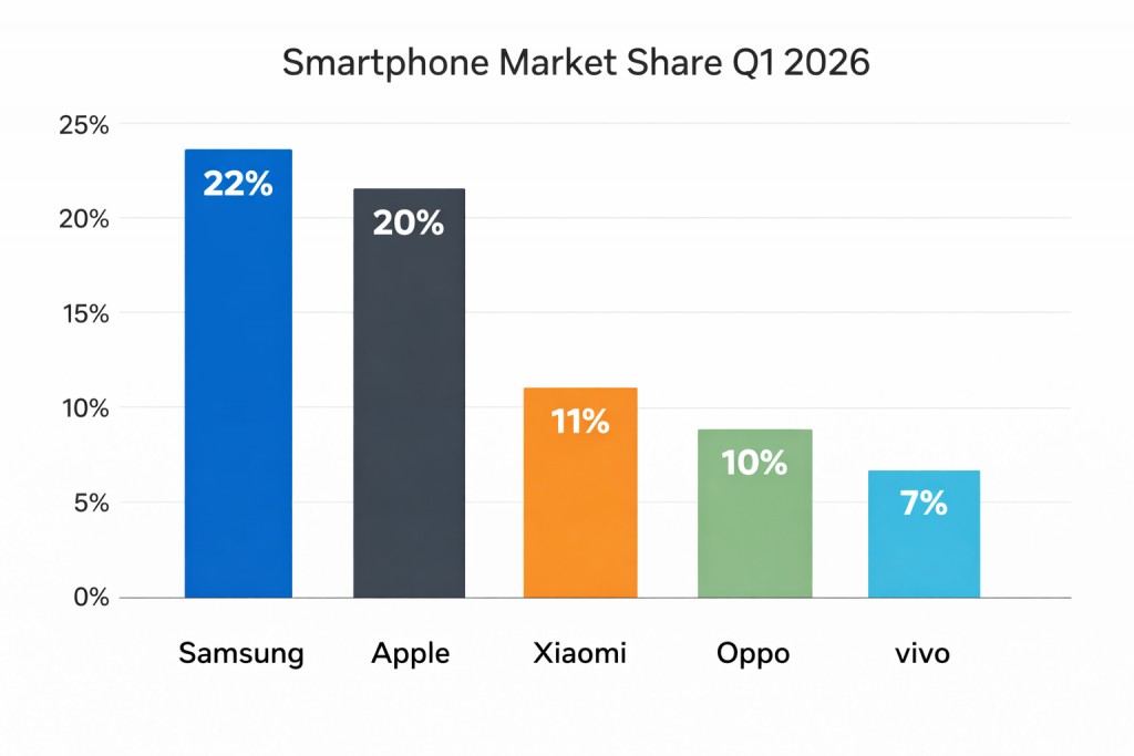 Samsung supera Apple nel mercato smartphone globale