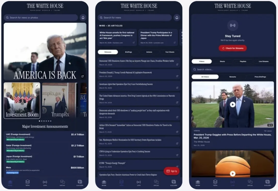 App Casa Bianca ufficiale: arriva su iPhone e Android