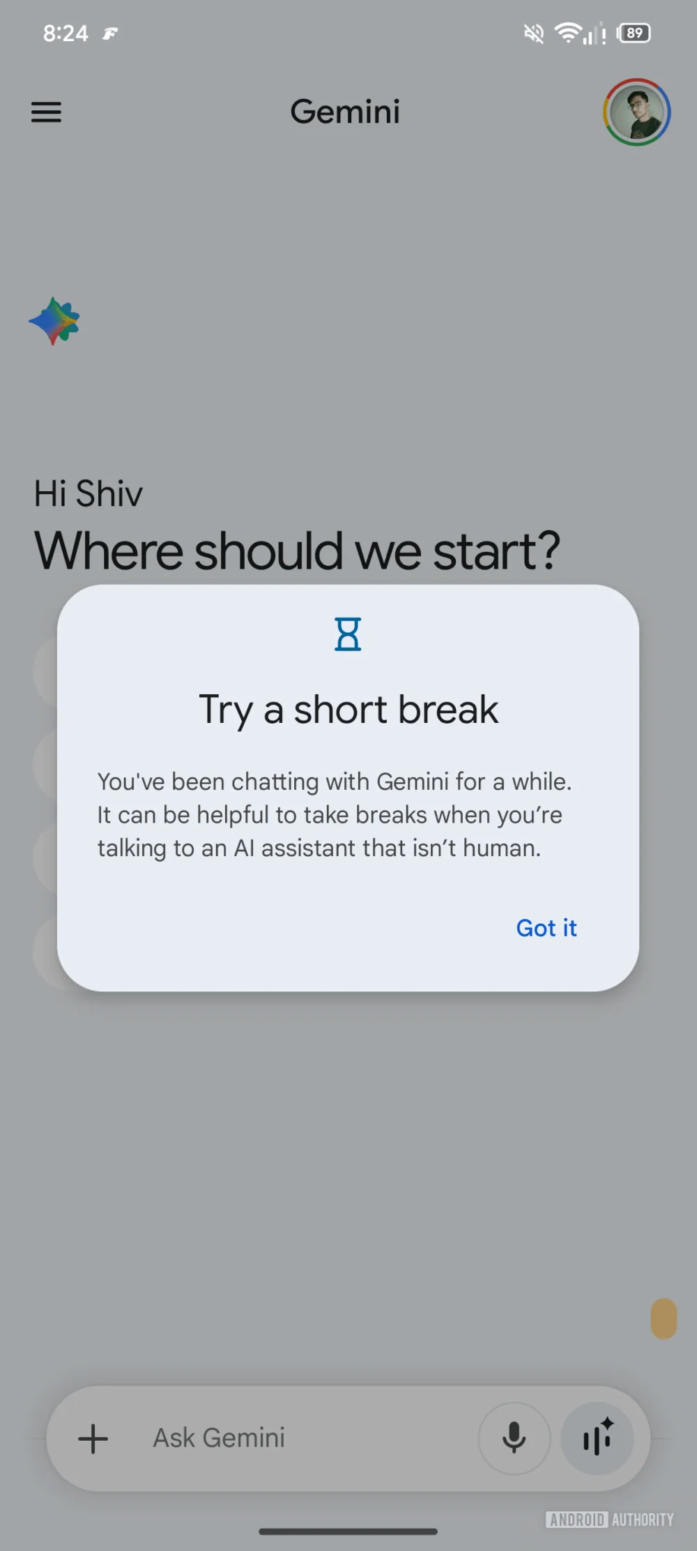Google Gemini: promemoria “Fai una pausa” in arrivo