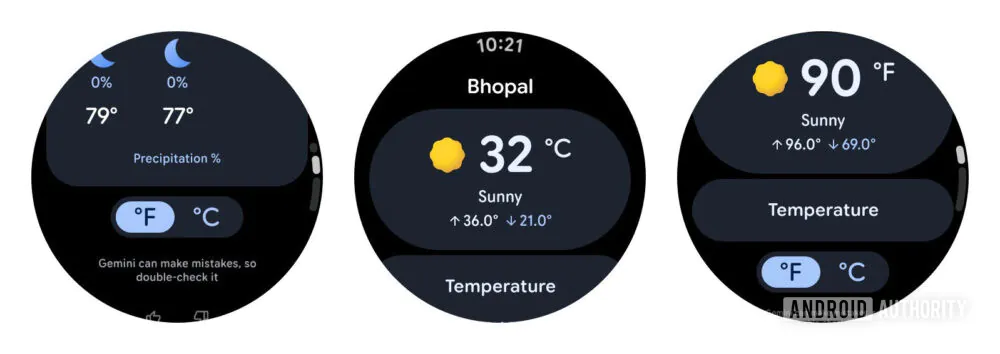 Gemini Wear OS cambia scheda meteo