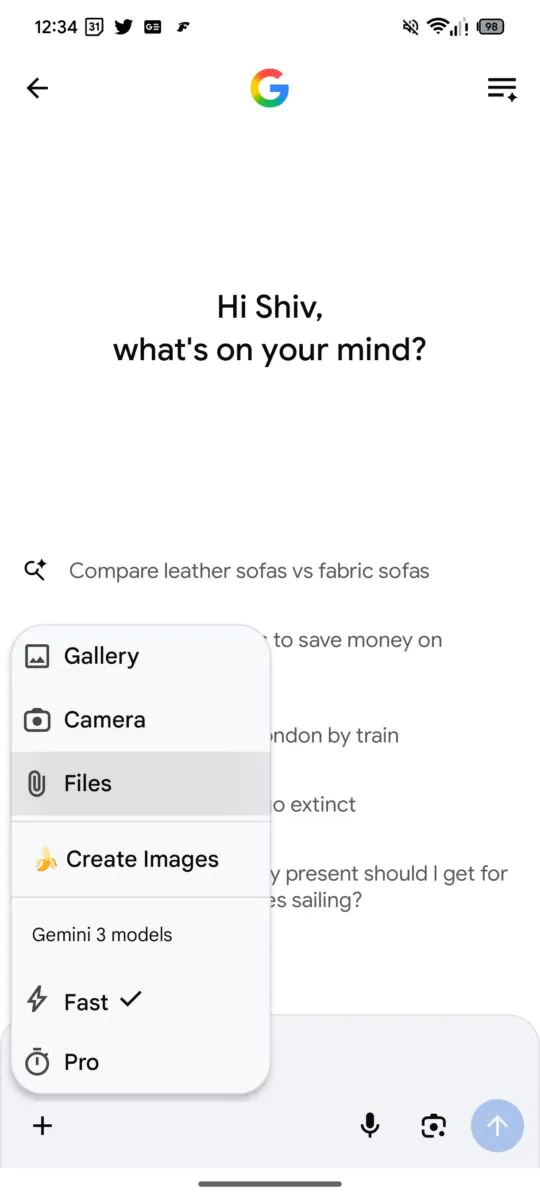 Google AI Mode prepara i PDF su Android