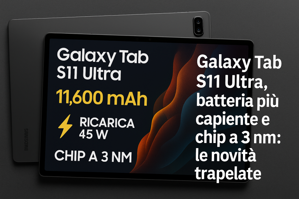 Galaxy Tab S11 Ultra batteria più capiente e chip più efficiente: cosa cambia davvero