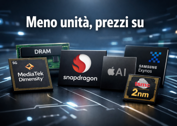 Chip smartphone 2026: meno unità, prezzi su
